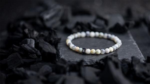 Armband mit 6 mm Opalstein - Snow 6mm